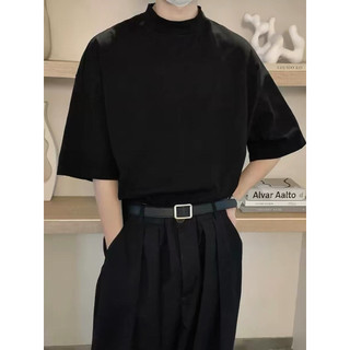 Áo thun cổ cao 5cm phong cách minimal style [ Chất liệu cotton 100% ]