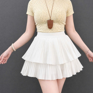 Chân Váy Xếp Ly Bigsize Nữ Dáng Mini Xếp Ly Hai Tầng Có Quần Bảo Hộ Vải Cotton Mềm Mịn CVDL