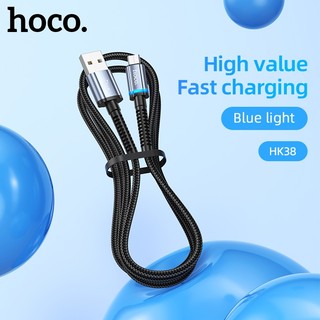 Cáp sạc nhanh báo đèn Hoco HK38 cổng MicroUSB, max 3A, dài 1M