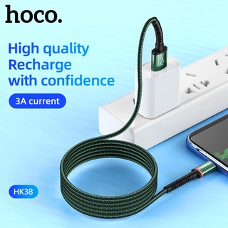 Cáp sạc nhanh báo đèn Hoco HK38 cổng MicroUSB, max 3A, dài 1M