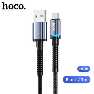 Cáp sạc nhanh báo đèn Hoco HK38 cổng MicroUSB, max 3A, dài 1M