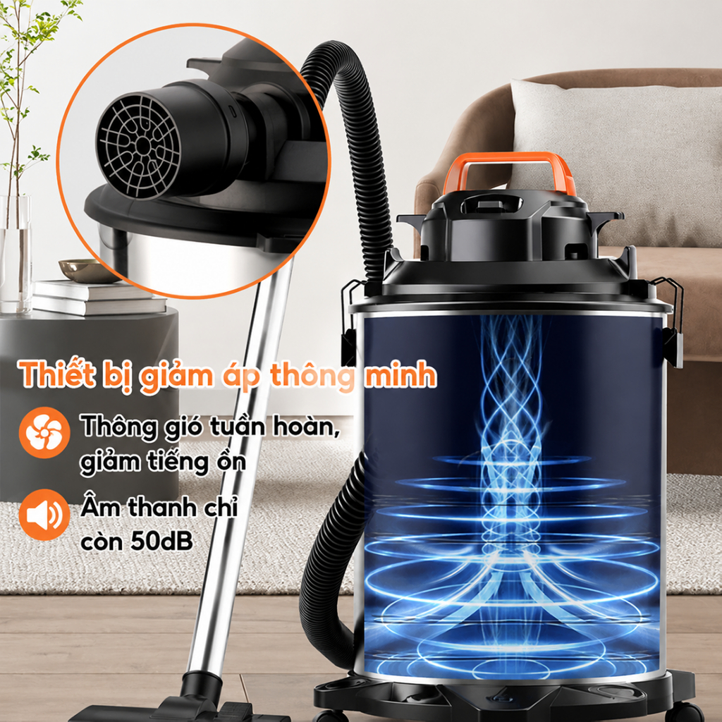 Tixx máy hút bụi 35L Máy hút bụi gia đình 1000W 50dB Máy hút bụi đa năng