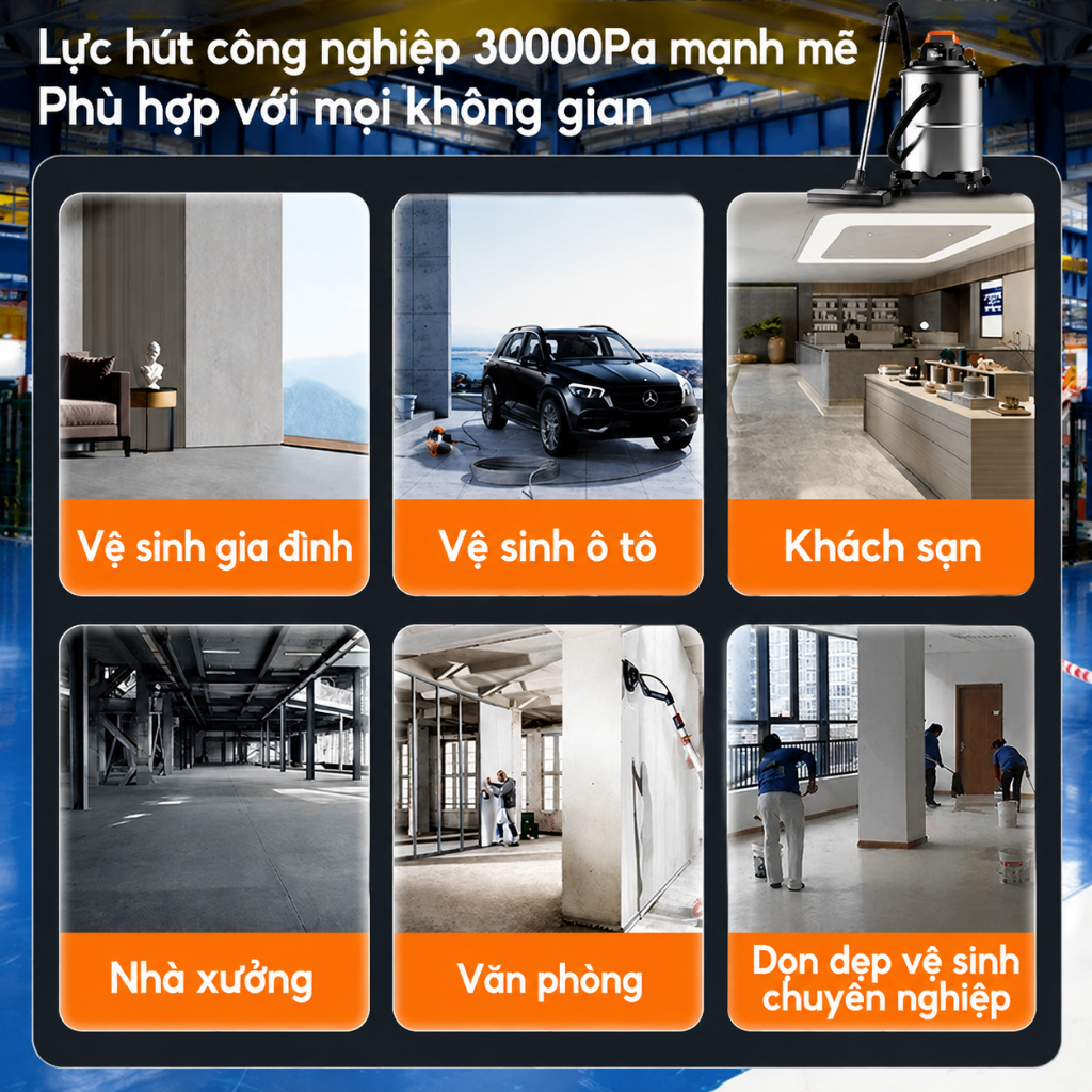Tixx máy hút bụi 35L Máy hút bụi gia đình 1000W 50dB Máy hút bụi đa năng
