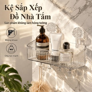 ZiinLife Kệ Đa Năng Treo Tường Không Cần Khoan- Để Dầu Gội, Sữa Tắm. Có Lỗ Thoát Nước, Siêu Chắc Chắn