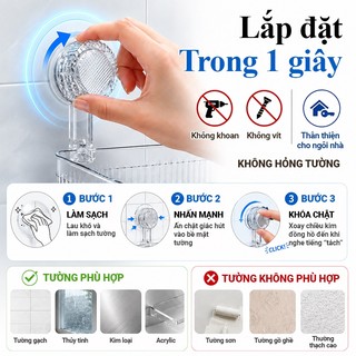 ZiinLife Kệ Đa Năng Treo Tường Không Cần Khoan- Để Dầu Gội, Sữa Tắm. Có Lỗ Thoát Nước, Siêu Chắc Chắn