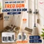 Combo 2 cái Móc dán tường kẹp chổi inox 304 A1 mỗi chiếc 1 kẹp 1 móc
