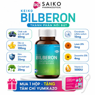 BILBERON 30 Viên – Bổ Mắt, Giảm Mỏi Mắt, Khô Mắt, Tăng Thị Lực, Chống Ánh Sáng Xanh, Việt Quất DHA