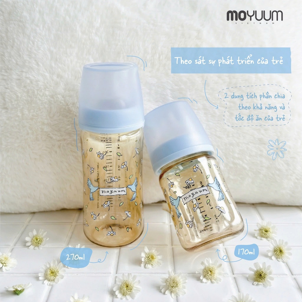 [Phiên Bản Giới Hạn] Set Quà Tặng Moyuum Blooming Edition - Gồm Bình Sữa, Ti Giả & Gặm Nướu Cho Bé