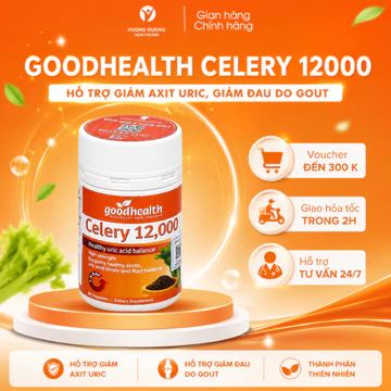 Viên Uống Hạt Cần Tây Celery 12,000 Hỗ Trợ Giảm Axit Uric, Giảm Đau Do Gout, Lợi Tiểu (Lọ 60 Viên)