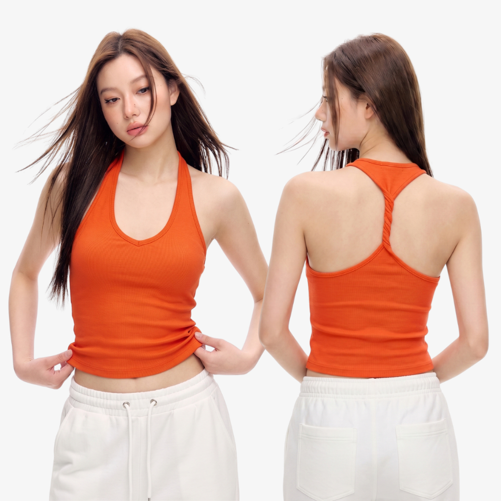 Áo 3 Lỗ Nữ Cổ Chữ U Dáng Ôm Lưng Kiểu Xoắn Dây Cá Tính By ChaBon CB30