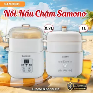 Nồi nấu chậm đa năng SAMONO dung tích 1L/0.8L phiên bản tiếng Việt SC10/ SC08B- Chính hãng BH 1 năm