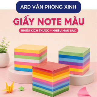 Giấy note màu không keo nhiều size 500-700 tờ, giấy thủ công ghi chú xếp hạc handmade G2