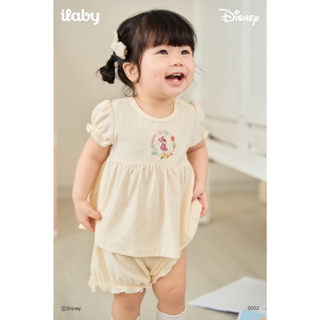 [IBABY 6M-4Y] Bộ đồ bé gái thiết kế Disney Winnie the Pooh áo xòe phối quần chũm dễ thương [0052]