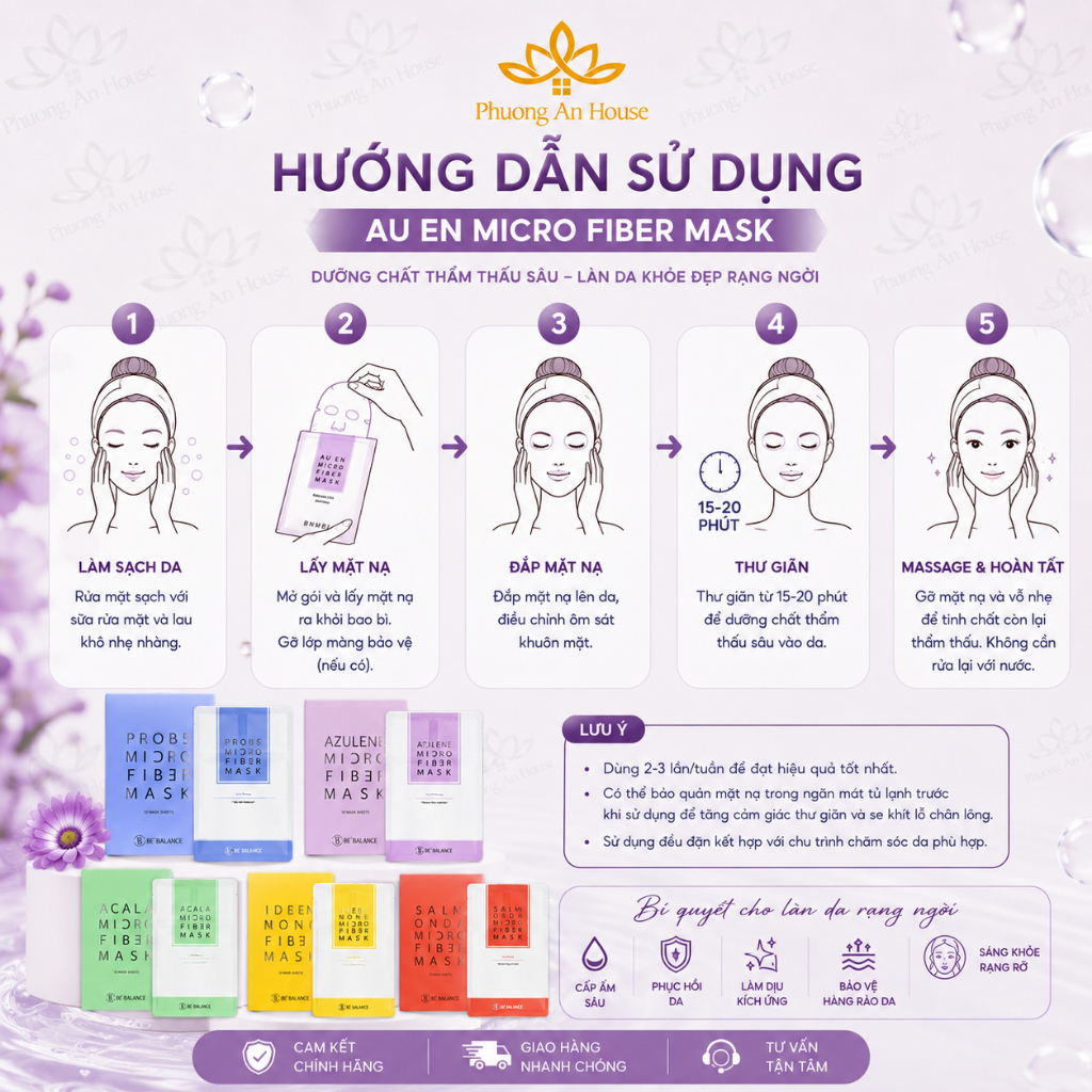 Mặt nạ Be’Balance Micro Fiber Mask 3 in 1 Hàn Quốc dưỡng ẩm sáng da