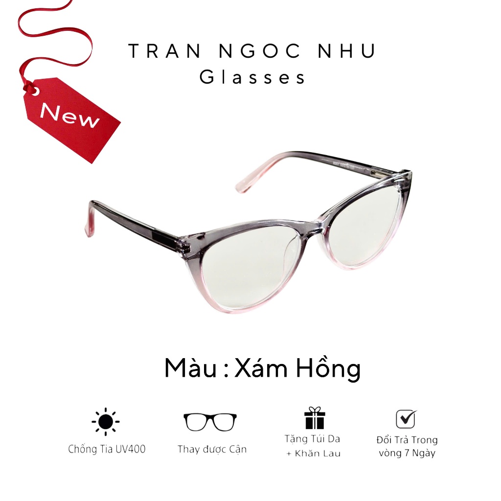 Mã A9 - Kính Mắt Mèo Thời Trang Dành Cho Nam Nữ Thay Được Cận