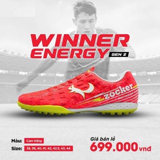 Giày Bóng Đá Người Lớn ,Sân Cỏ Nhân Tạo - Giày Zocker Winner Energy Gen 2( Tặng kèm tất )