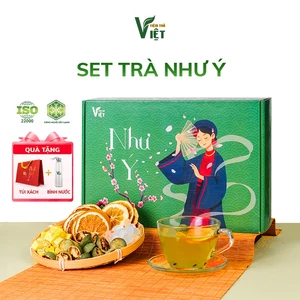 Set trà quà tặng gồm Trà Chanh Dây Cam Quất và Trà Dưỡng Nhan (40 gói) hỗ trợ detox, thanh nhiệt - Tiệm Trà Việt