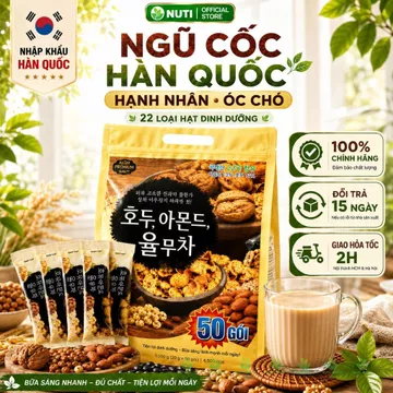 【NHẬP KHẨU HÀN QUỐC】Ngũ Cốc Dongil Óc Chó Hạnh Nhân 50 Gói – Ngũ Cốc Healthy Bữa Sáng Dinh Dưỡng