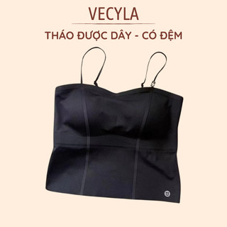 Áo Lót Nữ VECYLA Áo Bra 2 Dây Đúc Su Chiết Eo Dáng Dài Có Mút Nâng Ngực Hot Hit 5585