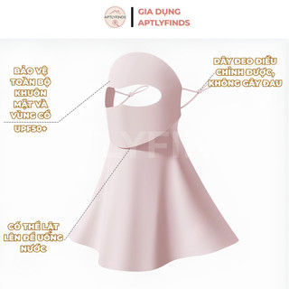 Khẩu Trang Che Kín Mặt 360 Độ Chống Tia UV UPF50+ APTLYFINDS Vải Lụa Băng, Chống Nắng Toàn Diện