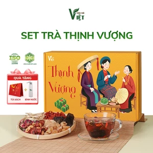 Set trà quà tặng gồm Trà Gừng Đường Nâu và Trà Gạo Lứt (35 Gói) Sang Trọng Cao Cấp - Tiệm Trà Việt