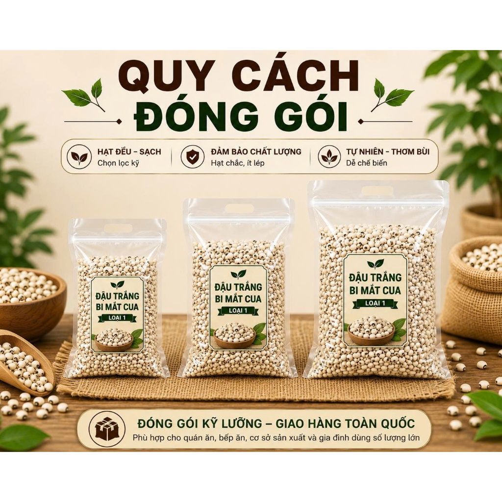 [Sỉ] Đậu Trắng Mắt Cua Gia Đình / Quán Ăn – Hạt Đẹp Không Lẫn – Thơm Bùi Tự Nhiên