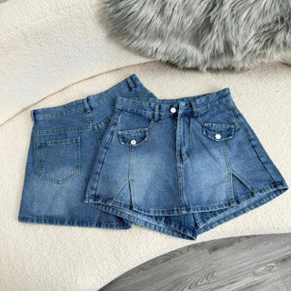 Quần Giả Váy Jean Bigsize Nữ Dáng Váy Mini Lưng Cao Xẻ Tà Cá Tính Tôn Dáng Vải Jean GV3/GV2