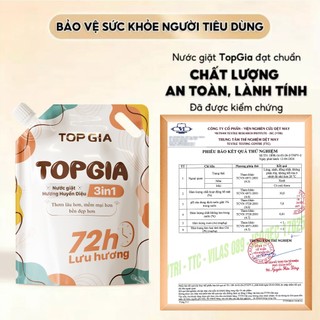 [TẶNG BÌNH & QUẠT LỚN] Combo Mix 3L Nước Giặt Xả TopGia 3in1 Hương Hoa Nắng & Huyền Diệu, Túi 2L,1L