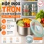 Combo 3 Hộp inox hình TRÒN đựng đồ ăn để tủ lạnh ngăn mùi, có nắp dễ dàng bảo quản