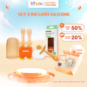 Set Rơ Lưỡi & Bàn Chải Silicon Cho Bé Sơ Sinh IQKAO, Bộ Vệ Sinh Miệng 0–18 Tháng Tuổi, Silicone Siêu Mềm, An Toàn