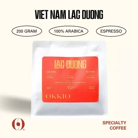 OKKIO Cà phê hạt Việt Nam Lâm Đồng Lạc Dương 200gr