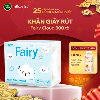Combo Khăn Giấy Rút Fairy Cloud 4 Lớp Giấy Mềm Mại Thấm Hút Tốt An Toàn Cho Da - 300 Tờ