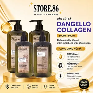 Combo dầu gội xả DANGELLO Collagen hỗ trợ dưỡng ẩm tóc, giúp giảm rụng tóc, giảm gàu, giảm dầu