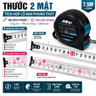 Thước Cuộn Lỗ Ban 2 Mặt JCTOP Black Kong S009 5M/7M 25MM, Lá Thước Dày Hơn 40%, Khóa Hãm Chắc Chắn