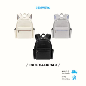 Balo CEMMERY Local Brand Chính Hãng Croc Backpack Da PVC Vân Cá Sấu Đựng Vừa Laptop 15 Inch 3 Màu