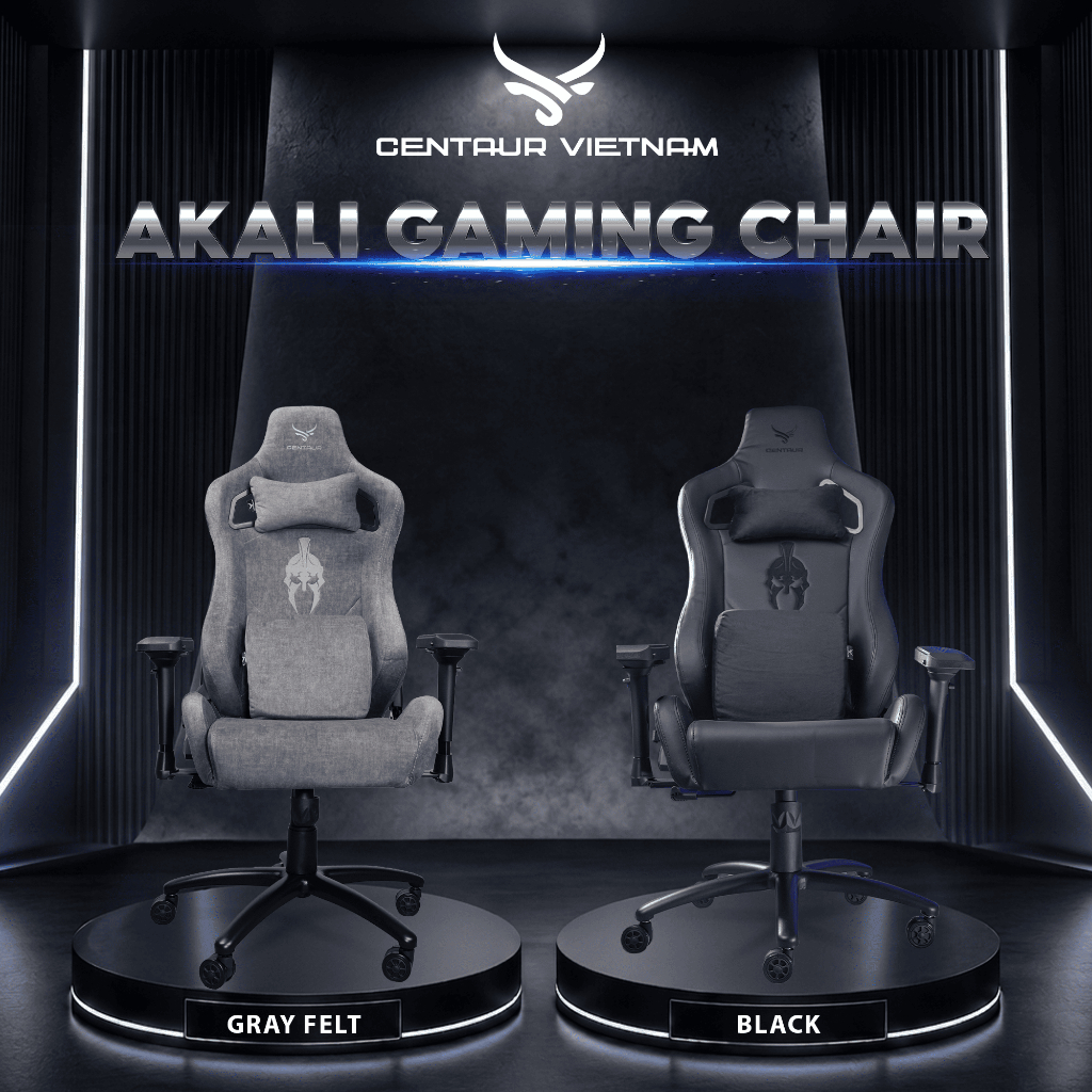 Ghế Gaming Centaur AKALI Da PU Siêu Mềm/ Nỉ Cao Cấp Mềm Mịn, Đệm Cao Su Non Đúc Nguyên Khối Chống Lún, Khung Full Thép | BigBuy360 - bigbuy360.vn