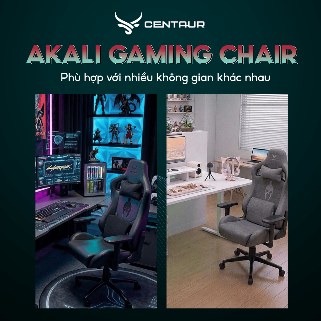 Ghế Gaming Centaur AKALI Da PU Siêu Mềm/ Nỉ Cao Cấp Mềm Mịn, Đệm Cao Su Non Đúc Nguyên Khối Chống Lún, Khung Full Thép | BigBuy360 - bigbuy360.vn