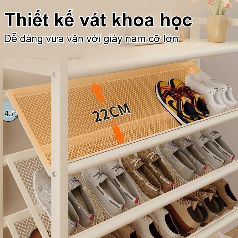 Kệ Giày Dép Thép Carbon Đa Năng, Kệ Để Giày Nghiêng Chắc Chắn, Phù Hợp Tiết Kiệm Diện Tích Nhà Ở
