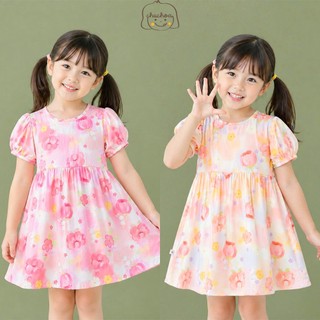Váy Lanh bé gái, Đầm Lanh bé gái tay bồng dáng BabyDoll ChuChoaKids [VBC25]