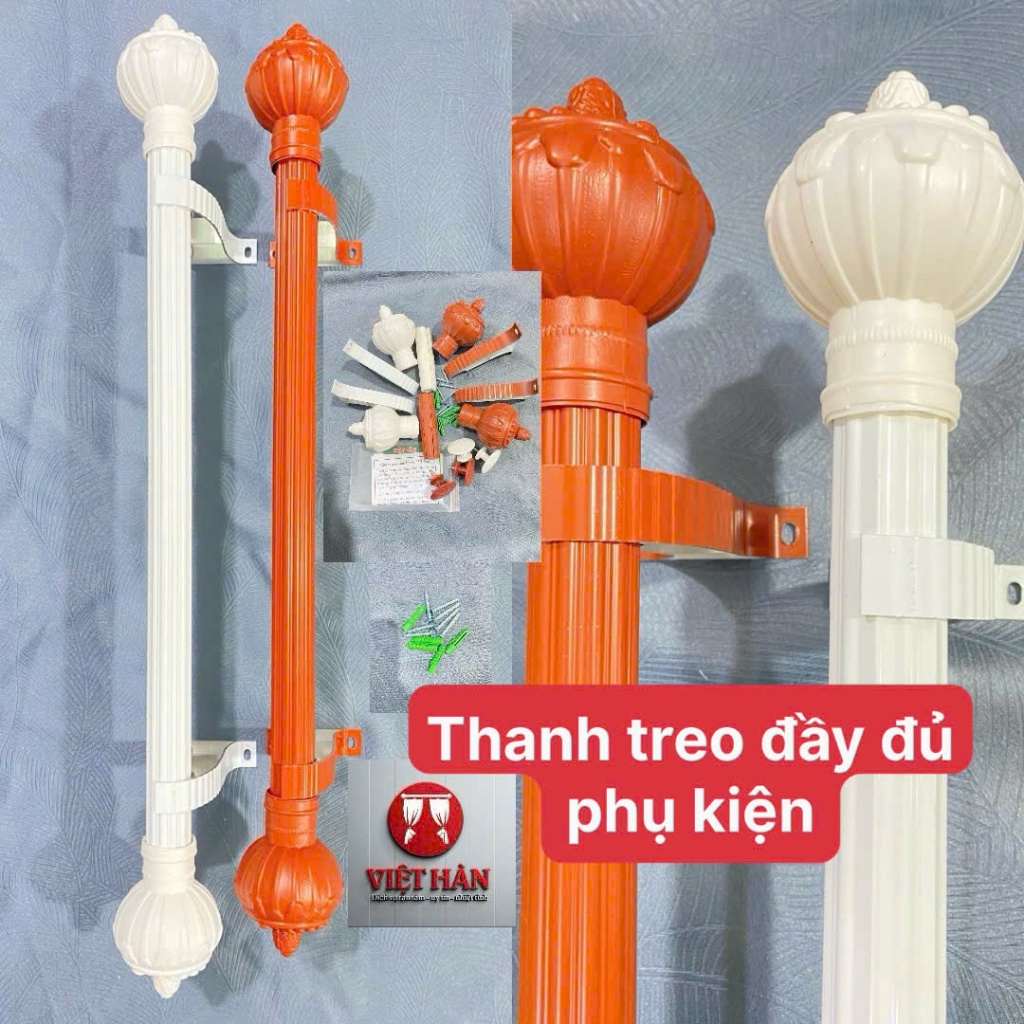 Thanh treo rèm khoan tường đầy đu phu kiện  chắc chắn bền Bỉ nhiều kích thước phu kiện rèm cửa việt Hàn​