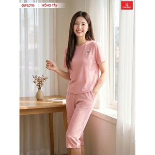 6BFL01 Đồ bộ nữ CARDINA chất tăm lạnh cao cấp co dãn thoải mái qoa cộc tay quần lửng phom ôm vừa tôn dáng trẻ trung