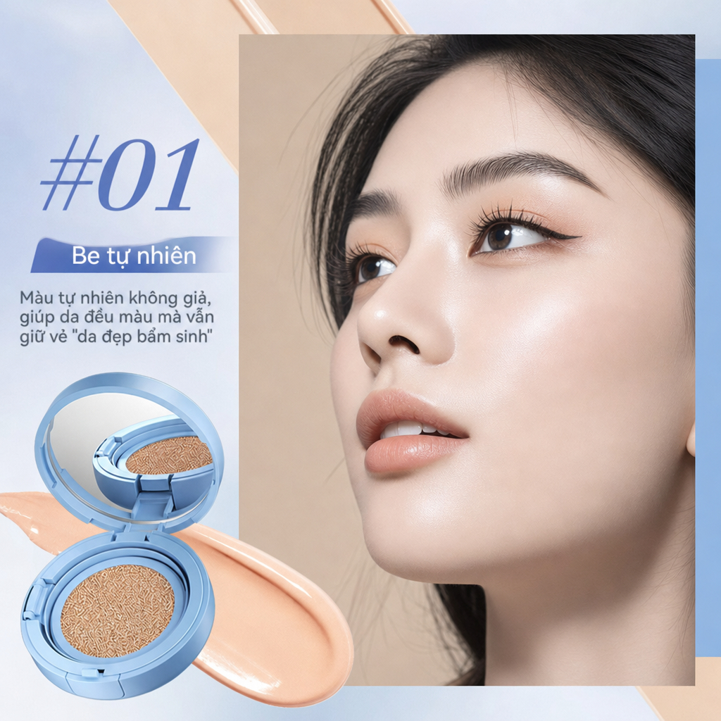SADOER BB Kem nền cushion,kiểm soát dầu,chống nước,giữ nếp lâu,SPF20 PA++++