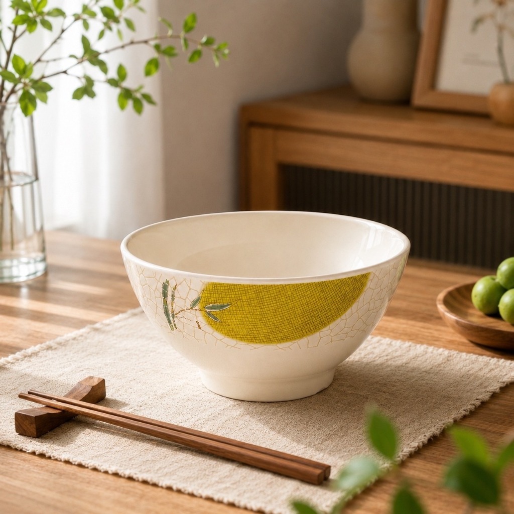 Bát Tô Phíp ( Melamine A5 ) Hoa Văn Hình Lá Tre Dùng Cho Nhà Hàng Khách Sạn 35010