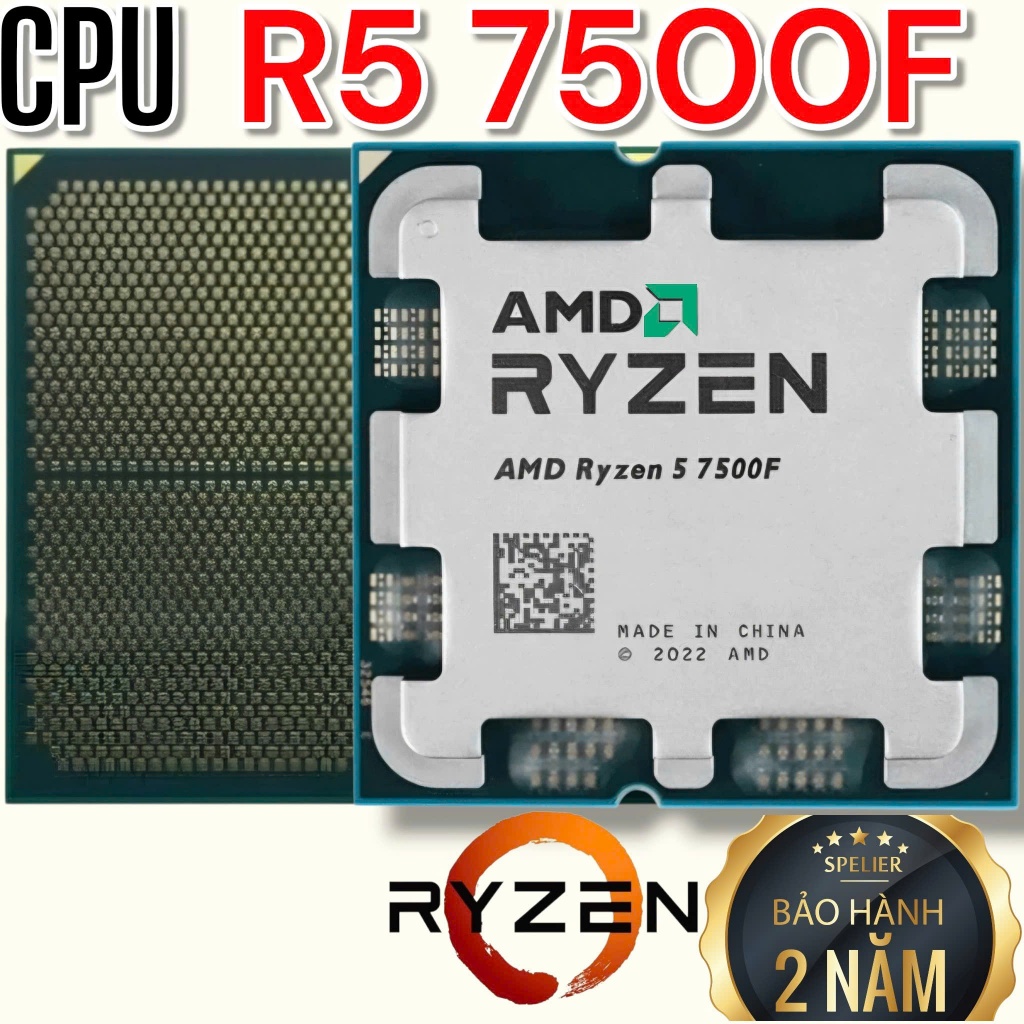 CPU AMD Ryzen 5 7500F - BH 24Th - Tray - Likenew Đẹp 99% - Rẻ Nhất Sàn