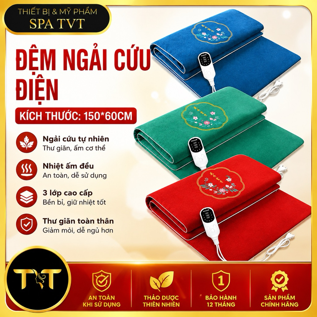 THẢM NGẢI CỨU HOA MAI 150x60CM - ĐỆM SƯỞI THẢO DƯỢC, THƯ GIÃN TOÀN THÂN, BH 12 THÁNG
