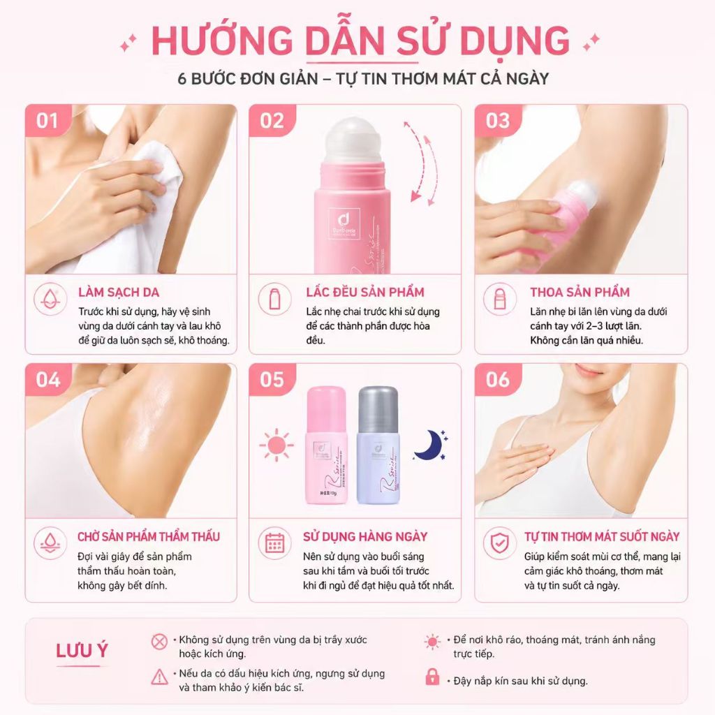 Lăn Khử Mùi R Series Deodorant Hương Nước Hoa, Lăn Nách 50g Khô Thoáng