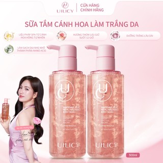 Sữa Tắm Cánh Hoa UILICY 300ml*2 2% Niacinamide Symwhite377 - Dưỡng Trắng Da Liệu Pháp SPA Hương Cerisier Amoureux