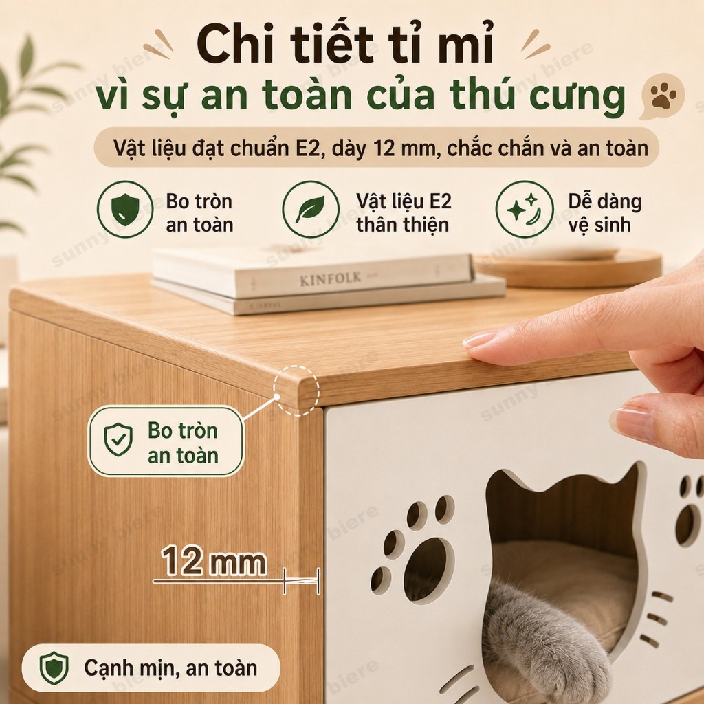 Tủ đầu giường cho mèo gọn đẹp Kiêm ổ ngủ thú cưng Trang trí phòng ngủ nhỏ hiện đại đẹp 𝙎𝙐𝙉𝙉𝙔 𝘽𝙄𝙀𝙍𝙀