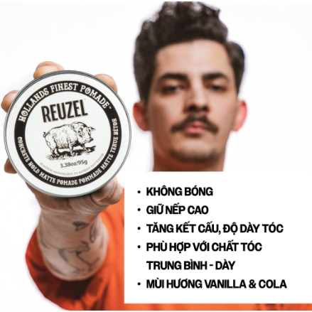 Sáp tạo kiểu tóc - Reuzel Concrete Hold Matte Pomade (95g) - LT2026
