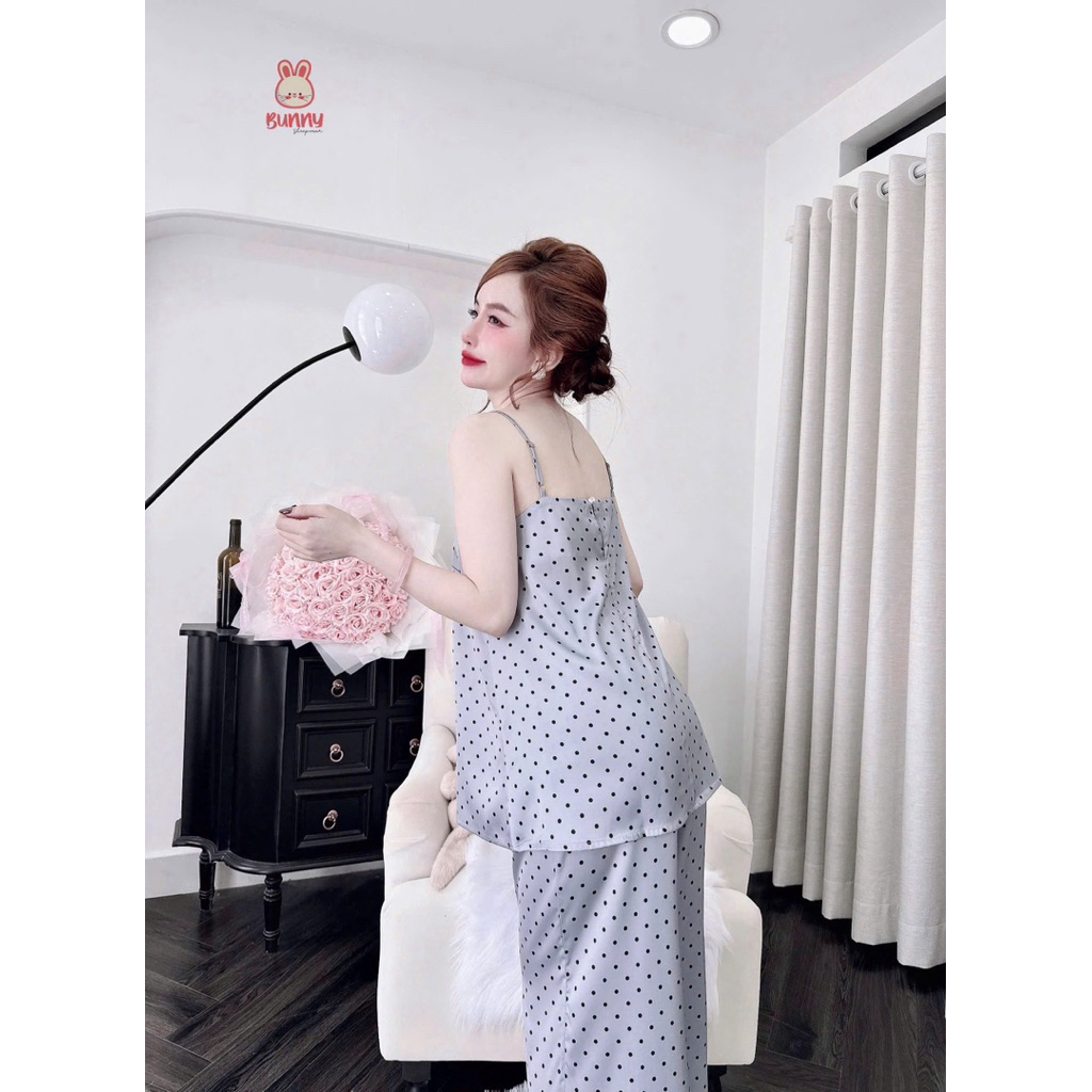 (16/6/2026)Dây dài chấm bi,lụa latin mềm nhẹ mát